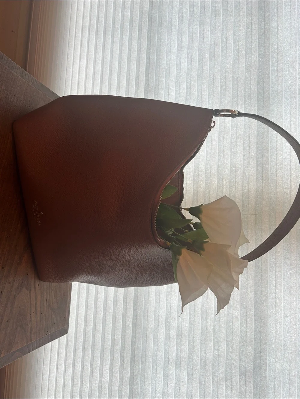 kate spade brown pebbled leather hobo with single handle